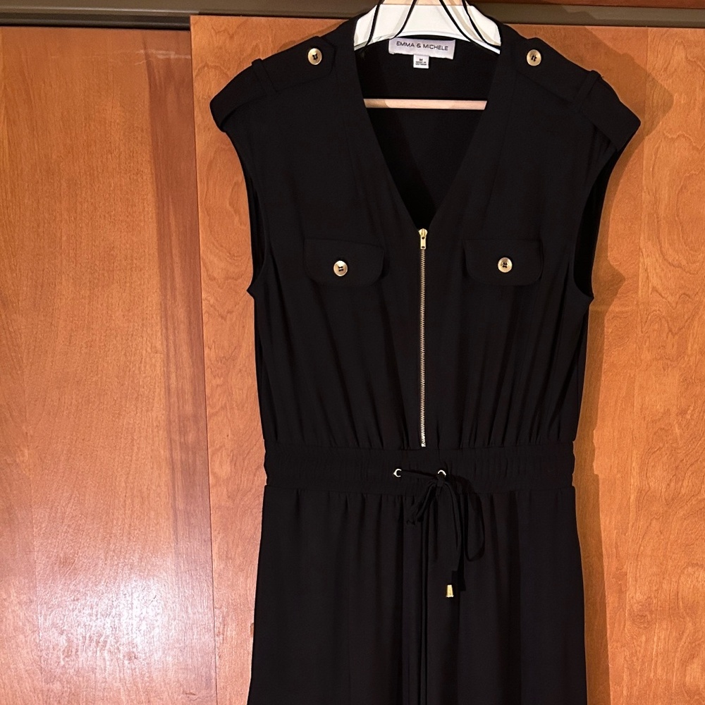 Emma & Michele Cap Sleeze Black Jumpsuit
